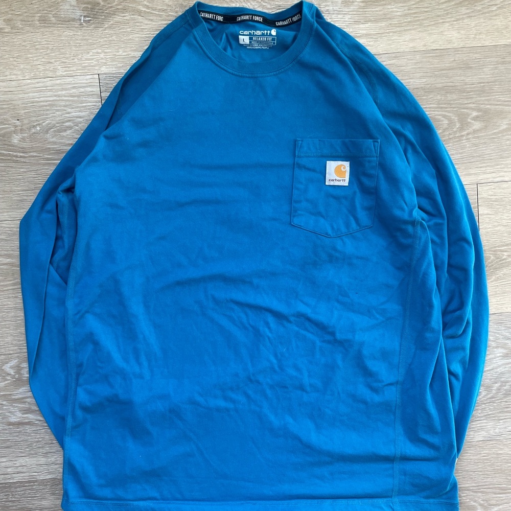 Vintage Carhartt Pocket Blue Long Sleeve